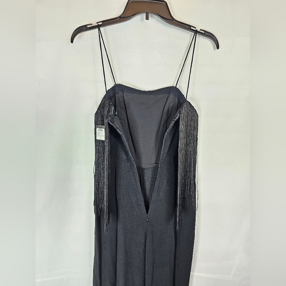 Club Monaco size 00 Fringe Jumpsuit in black NWT - Picture 7 of 8